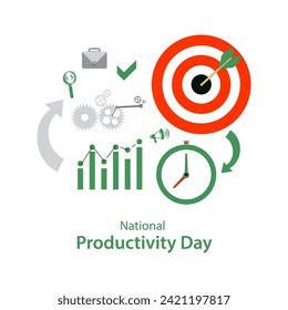National Productivity Day vector, illustration. Office productivity concept design.