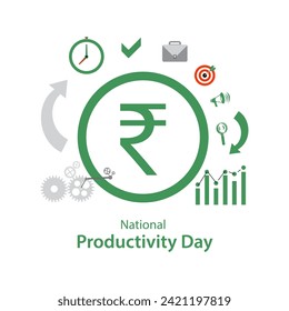 National Productivity Day vector, illustration. Office productivity concept design.