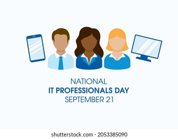National IT Professionals Day vector. IT Professionals men and women avatar vector. Office people icon set. Important day