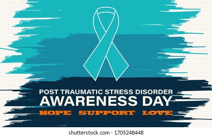 National PTSD Awareness Day. It is acknowledged annually on the 27th of June. Background, poster, card, banner design. Vector EPS 10