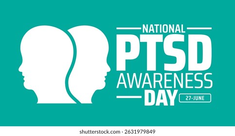 National PTSD Awareness Day background banner or poster design template. observed every year in June. Holiday concept. Use to any Template, card, poster, placard, template.