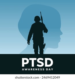 National PTSD Awareness Day. Great for cards, banners, posters, social media and more. Sky background.