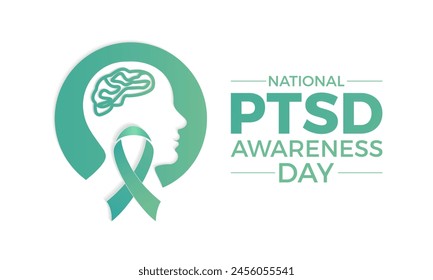 National PTSD Awareness Day health awareness vector illustration. Disease prevention vector template for banner, card, background.