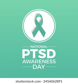 National PTSD Awareness Day health awareness vector illustration. Disease prevention vector template for banner, card, background.