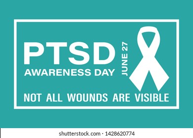 National PTSD Awareness Day in June 27. Post Traumatic Stress Disorder.Background, poster, card, banner design. Vector EPS 10