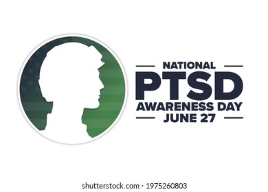 National PTSD Awareness Day. June 27. Holiday concept. Template for background, banner, card, poster with text inscription. Vector EPS10 illustration