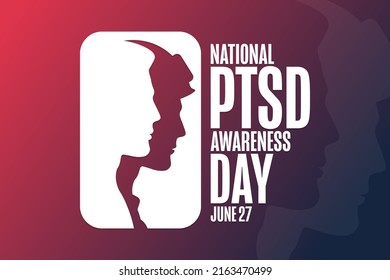 National PTSD Awareness Day. June 27. Holiday concept. Template for background, banner, card, poster with text inscription. Vector EPS10 illustration