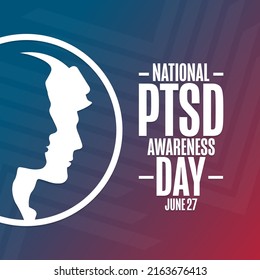 National PTSD Awareness Day. June 27. Holiday concept. Template for background, banner, card, poster with text inscription. Vector EPS10 illustration