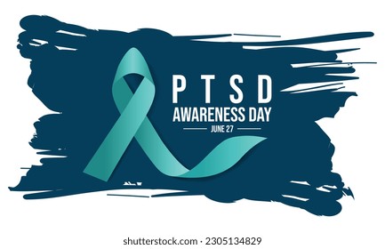 National PTSD Awareness Day in June 27. Background, poster, card, banner design. Vector EPS 10.