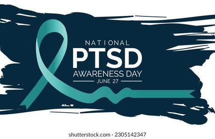  National PTSD Awareness Day in June 27. Background, poster, card, banner design. Vector EPS 10