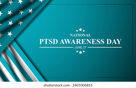 National PTSD Awareness Day June 27 Background Vector Illustration 