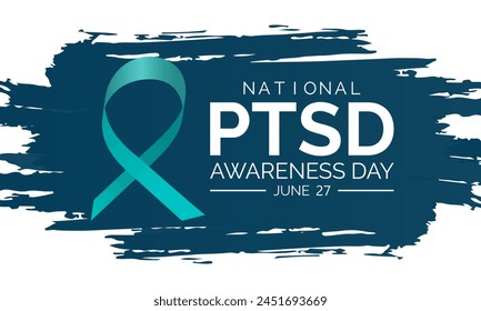 National PTSD Awareness Day in June 27. Its will be raised awareness of posttraumatic stress disorder. Background, poster, card, banner design. Vector EPS 10.