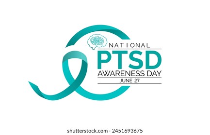 National PTSD Awareness Day in June 27. Its will be raised awareness of posttraumatic stress disorder. Background, poster, card, banner design. Vector EPS 10.