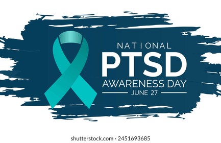 National PTSD Awareness Day in June 27. Its will be raised awareness of posttraumatic stress disorder. Background, poster, card, banner design. Vector EPS 10.