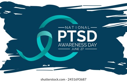 National PTSD Awareness Day in June 27. Its will be raised awareness of posttraumatic stress disorder. Background, poster, card, banner design. Vector EPS 10.