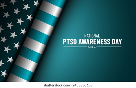 National PTSD Awareness Day June 27 Background Vector Illustration 