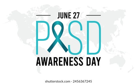 National PTSD Awareness day observed every year in June Template for background, banner, card, poster with text inscription.