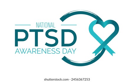National PTSD Awareness day observed every year in June Template for background, banner, card, poster with text inscription.