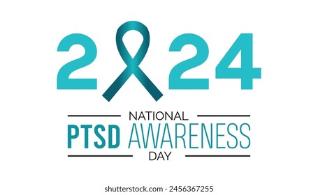 National PTSD Awareness day observed every year in June Template for background, banner, card, poster with text inscription.