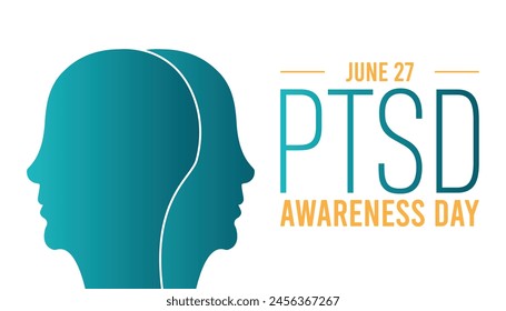 National PTSD Awareness day observed every year in June Template for background, banner, card, poster with text inscription.