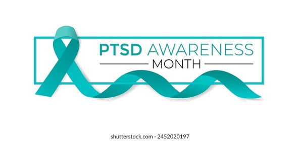 National PTSD Awareness month in June 27. Its will be raised awareness of posttraumatic stress disorder. Background, poster, card, banner design. Vector EPS 10.