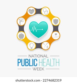 National Public health week observed each year During first full week of April across United states. Vector illustration