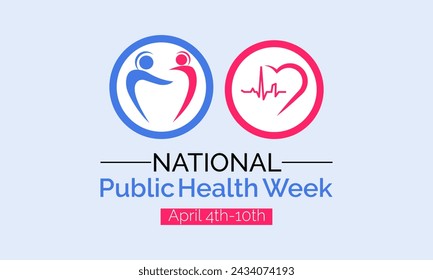 National Public Health Week Observed every year of April 1 to April 7, Vector banner, flyer, poster and social medial template design.