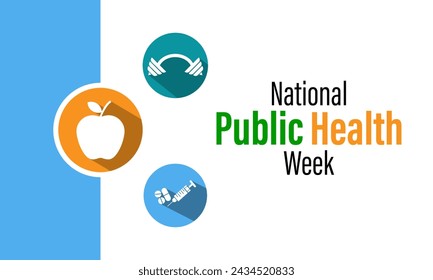 National Public Health Week Observed every year of April 1 to April 7, Vector banner, flyer, poster and social medial template design.