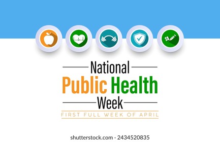 National Public Health Week Observed every year of April 1 to April 7, Vector banner, flyer, poster and social medial template design.