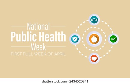 National Public Health Week Observed every year of April 1 to April 7, Vector banner, flyer, poster and social medial template design.