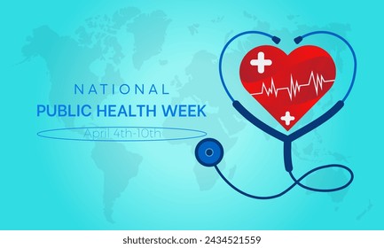 National Public Health Week Observed every year of April 1 to April 7, Vector banner, flyer, poster and social medial template design.