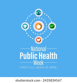 National Public Health Week Observed every year of April 1 to April 7, Vector banner, flyer, poster and social medial template design.