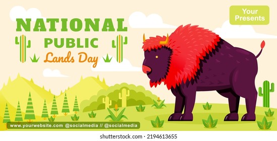 National Public Land Day, bison and nature. Suitable for events
