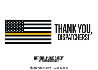 National Public Safety Telecommunicators Week. Second Week In April. Holiday Concept. Template For Background, Banner, Card, Poster With Text Inscription. Vector EPS10 Illustration