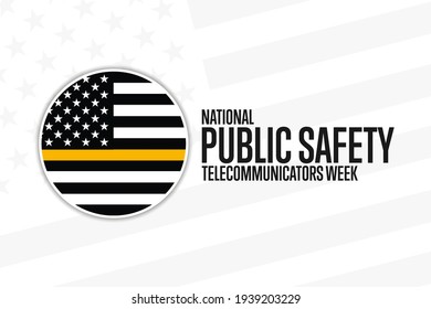 National Public Safety Telecommunicators Week. Second Week in April. Holiday concept. Template for background, banner, card, poster with text inscription. Vector EPS10 illustration