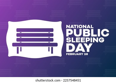 National Public Sleeping Day. February 28. Vector illustration. Holiday poster