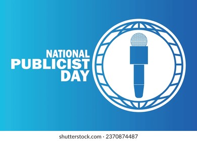 National Publicist Day Vector illustration. Holiday concept. Template for background, banner, card, poster with text inscription