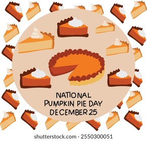 national pumpkin pie day vector illustration