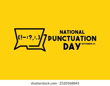 National Punctuation Day. September 24. Yellow background. Eps 10.