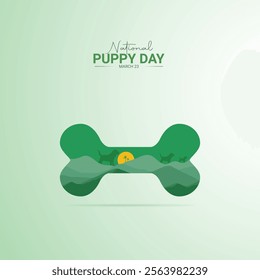 National Puppy Day creative. Dog Day poster, banner, social media post, background