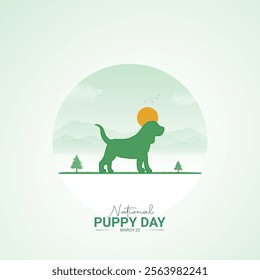 National Puppy Day creative. Dog Day poster, banner, social media post, background