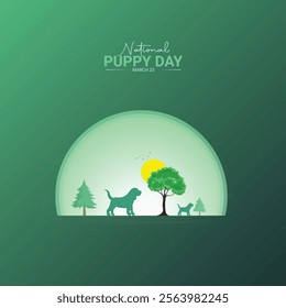 National Puppy Day creative. Dog Day poster, banner, social media post, background