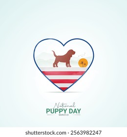 National Puppy Day creative. Dog Day poster, banner, social media post, background