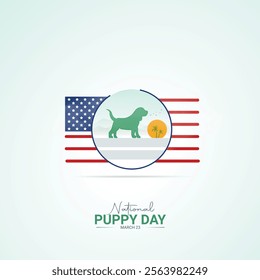 National Puppy Day creative. Dog Day poster, banner, social media post, background