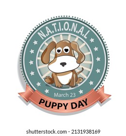 National Puppy Day Sign and Badge Vector Graphics