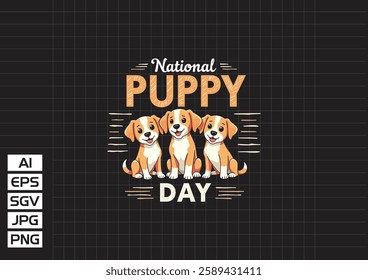 National puppy day vector design, t shirt design 2025