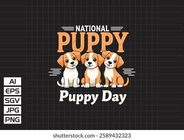 National puppy day vector design, t shirt design 2025