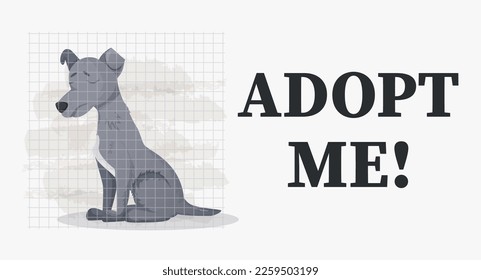 National Puppy Day.a dog without a breed wants to find a home. dog adoption. vector