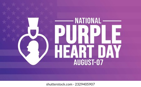 national Purple Heart Day background template. Holiday concept. background, banner, placard, card, and poster design template with text inscription and standard color. vector illustration.