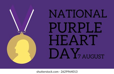 National Purple Heart Day Background in August. Vector Illustration